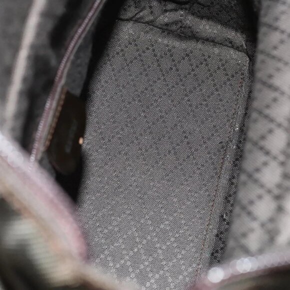 GUCCI Bamboo Hand Bag Nylon 2way Brown Silver - Picture 9 of 16